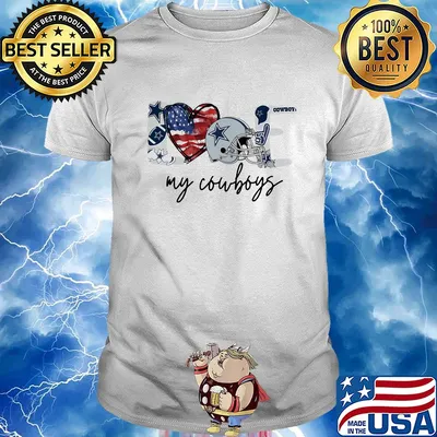 Love my dallas cowboys football heart american flag independence day shirt
