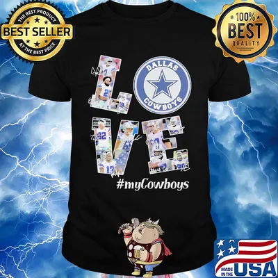 Love my dallas cowboys football team players signatures shirt