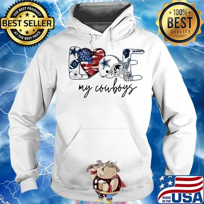 Love my dallas cowboys logo heart american flag independence day s Hoodie
