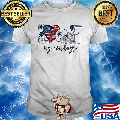 Love my dallas cowboys logo heart american flag independence day shirt