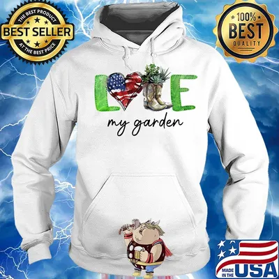 Love my garden heart American flag veteran Independence day s Hoodie