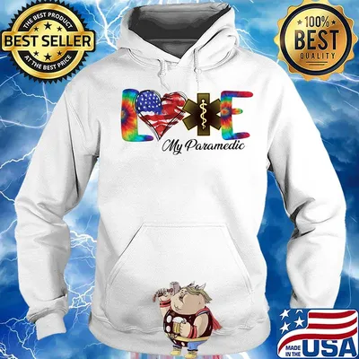 Love My Paramedic American Flag Independence Day Shirt Hoodie