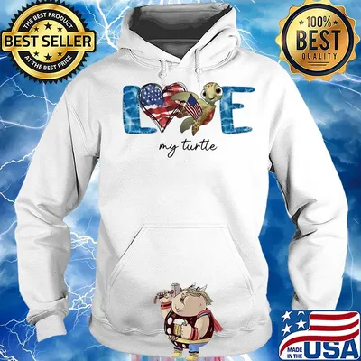 Love my turtle american flag independence day s Hoodie