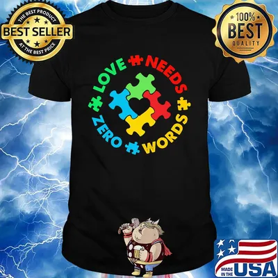 Love Needs Words Zero Green Red Words Blue Insert Shirt