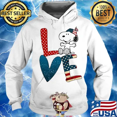 Love snoopy firework american flag independence day s Hoodie