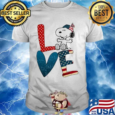 Love snoopy firework american flag independence day shirt