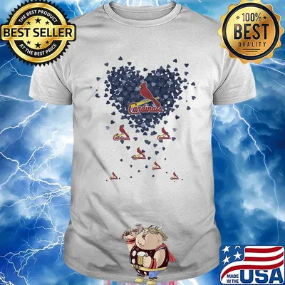 Love st. Louis cardinals baseball logo hearts shirt