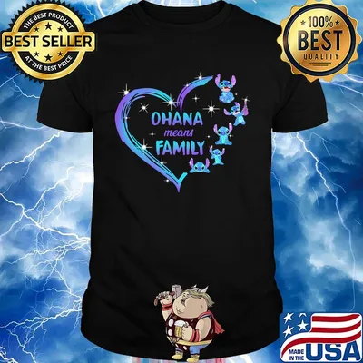 Love stitch ohana means family hearts shirt