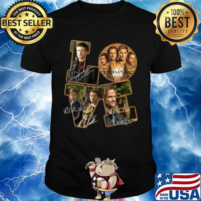 Love supernatural movie characters signatures shirt
