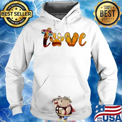Love the beach paw dog sunset s Hoodie