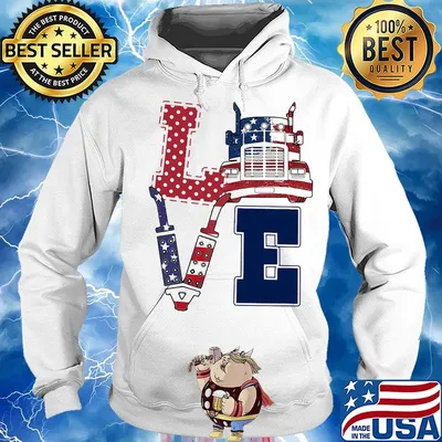Love trucker american flag independence day s Hoodie