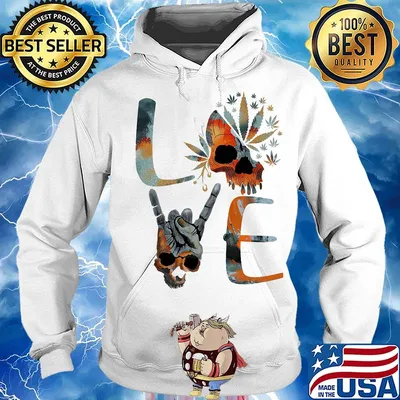Love weed skull cannabis s Hoodie