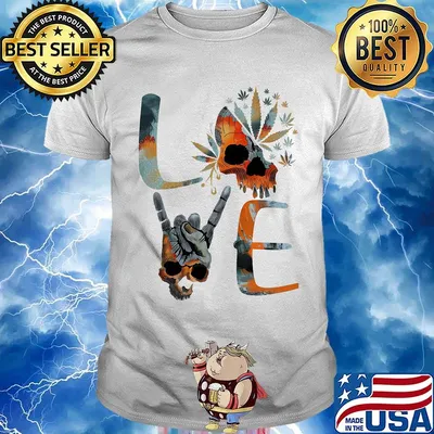 Love weed skull cannabis shirt