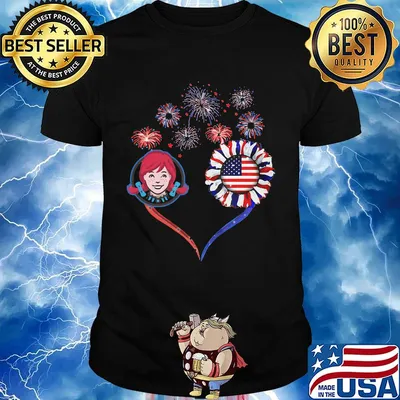 Love wendy's firework america 4th of july independence day shirt