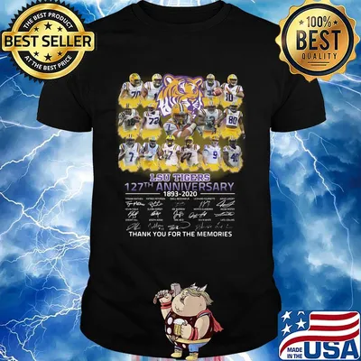 Lsu tigers football 127th anniversary 1893 2020 thank you for the memories signatures shirt