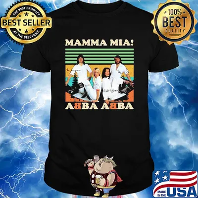 Mamma mia abba abba signatures vintage shirt