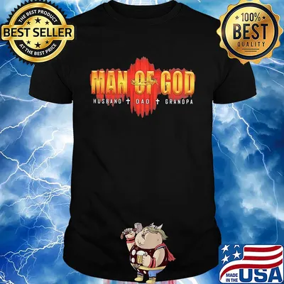 Man of god husband dad grandpa cross shirt