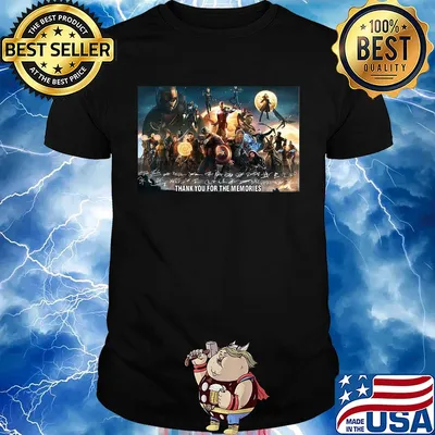 Marvel super heroes thank you for the memories characters signatures shirt