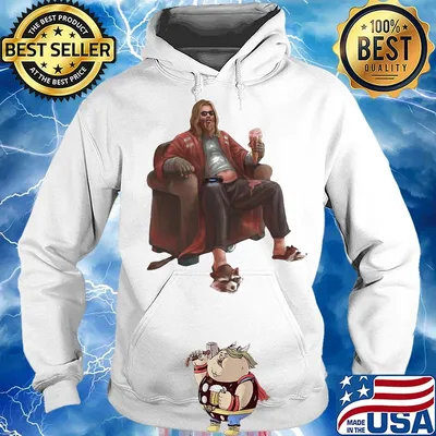 Marvel thor gordo animado memes sitting on sofa s Hoodie