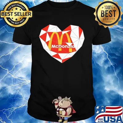 Mcdonald's logo heart diamond shirt