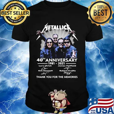 Metallica 40th anniversary 1981 2021 thank you for the memories signatures shirt