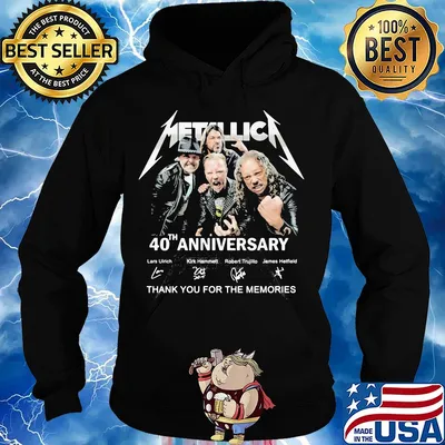 Metallica band 40th anniversary lars ulrich kirk hammett robert trujillo james hetfield thank you for the memories signatures s Hoodie
