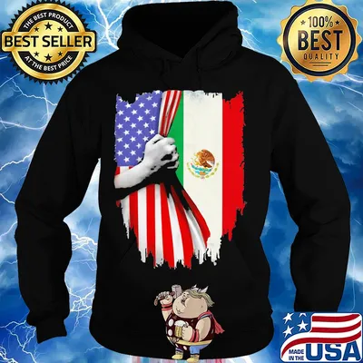 Mexican flag and American flag veteran Independence day hand s Hoodie