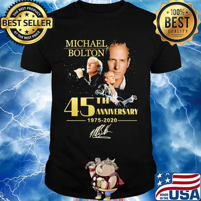 Michael bolton 45th anniversary 1975 2020 signature black shirt
