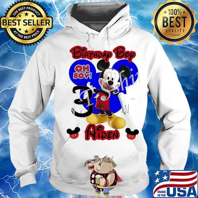 Mickey mouse birthday boy oh boy 3 aiden s Hoodie