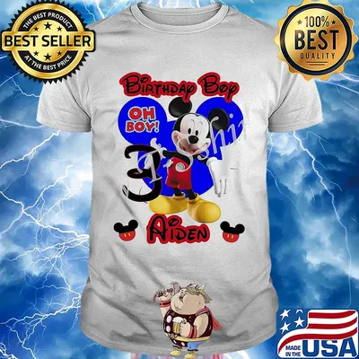 Mickey mouse birthday boy oh boy 3 aiden shirt