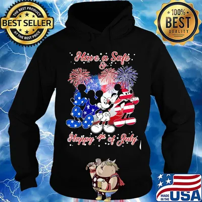Mickey mouse firework american flag have a safe and happy 4th of july independence day s Hoodie