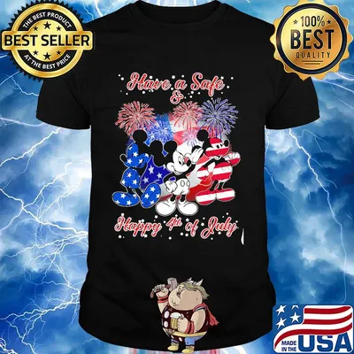 Mickey mouse firework american flag have a safe and happy 4th of july independence day shirt