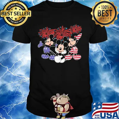 Mickey mouse firework american flag independence day shirt