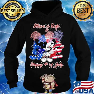 Mickey mouse have a safe and happy 4th of july firework american flag independence day s Hoodie