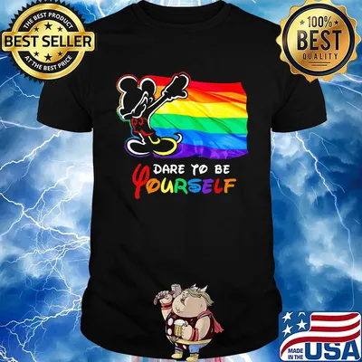 Mickey mouse lgbt flag dare to be yourself shirt