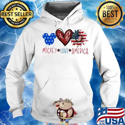Mickey mouse love america independence day sunflower s Hoodie