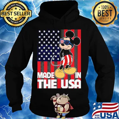 Mickey mouse made in the usa flag independence day s Hoodie