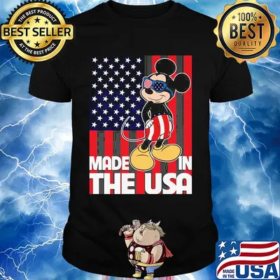 Mickey mouse made in the usa flag independence day shirt