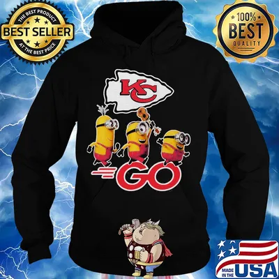 Minions guitar go kansas city chiefs football logo s Hoodie