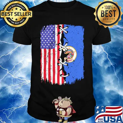 Minnesota and American flag independence day shirt