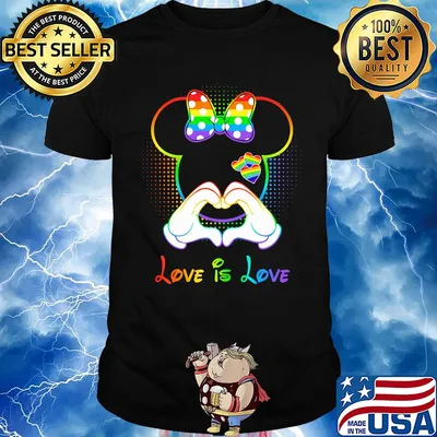 Minnie mouse love is love heart lgbt shirt