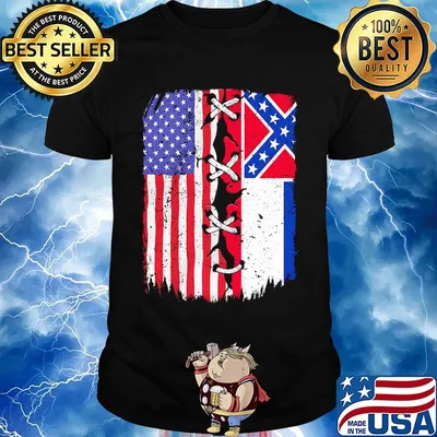Mississippi and American flag independence day shirt