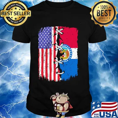 Missouri and American flag independence day shirt