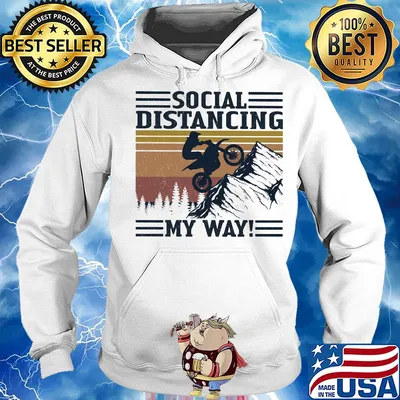 Motocross social distancing my way vintage retro s Hoodie