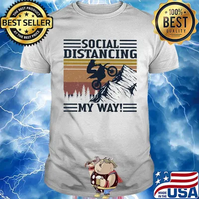 Motocross social distancing my way vintage retro shirt