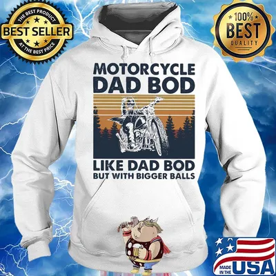Motorcycle dad bod like dad bod but with bigger balls vintage retro s Hoodie
