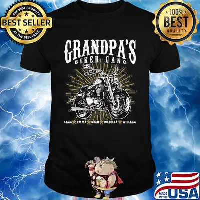 Motorcycle grandpa's biker gang father's day shirt
