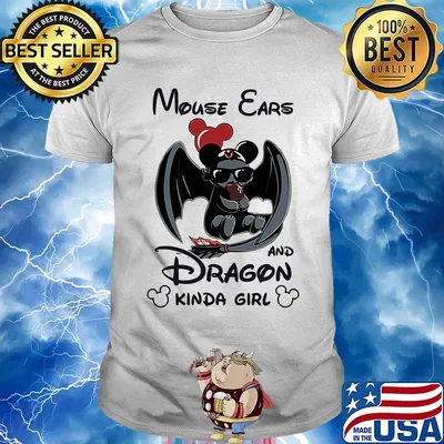 Mouse ears and dragon kind of girl shirt