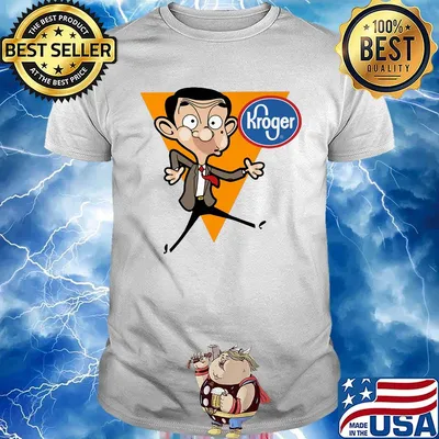 Mr. Bean cartoon kroger logo shirt