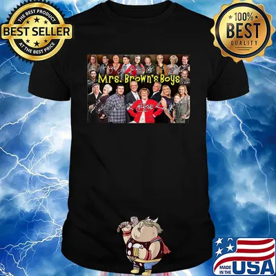 Mrs. Brown's boys movie characters signatures shirt
